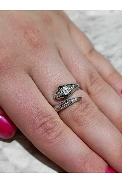 Shiklik MODA قم بتكملة أناقتك مع خاتم حجر الكريستال الرائع على شكل ثعبان