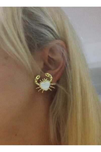 mos&more Gold Yengeç Zarif Kadın Küpe