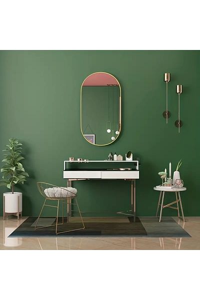DEC5 Oval mirrors, modern design, gold and silver frame