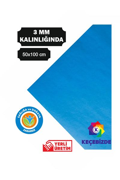 KeçeBizde Sky Blue Thick Felt 3 mm 50 X 100 cm Size