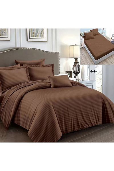 NufJoy Double bed linen DAMASK 6 pieces, Fitted sheet for mattress 160x200 cm or 180x200 cm