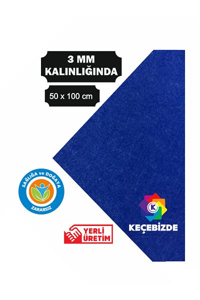 KeçeBizde Sax Blue Thick Felt 3 mm 50 X 100 cm Size