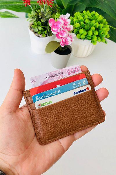 derius Πορτοφόλι Unisex Γνήσιο Δερμάτινο Λεπτό Μοντέλο Ταν Κάρτας