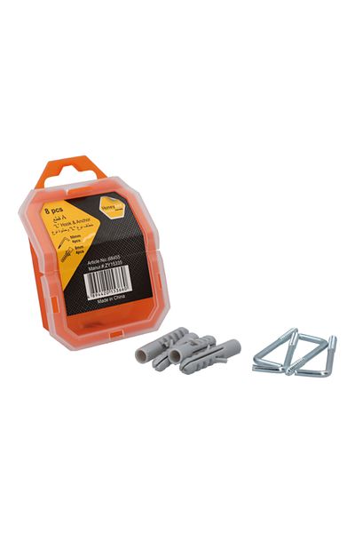 HONEYBEE 8-Piece High Holding Power Corrosion-Resistant L and Fish Type Anchor Hooks Silver and Grey