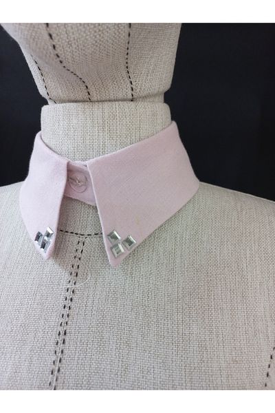 es moda shop Bezia Stone Detailed Removable Linen Collar Baby Pink