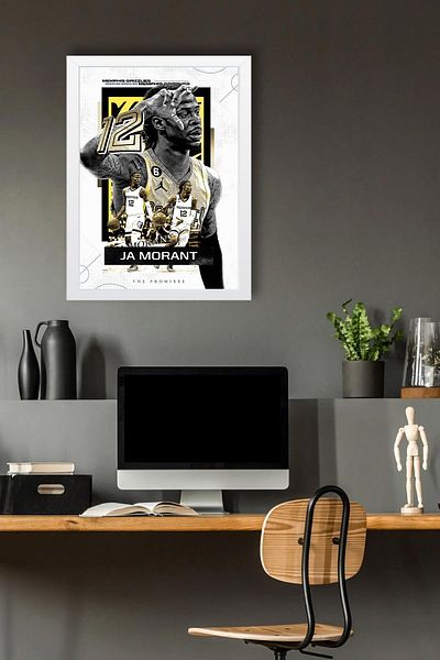 Saturn Pictură cu cadru Ja Morant - Poster NBA Memphis Grizzlies