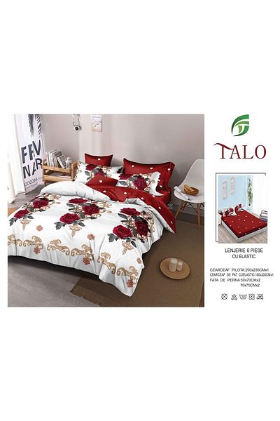 Talo 6-Piece Bed Linen with Fitted Sheet