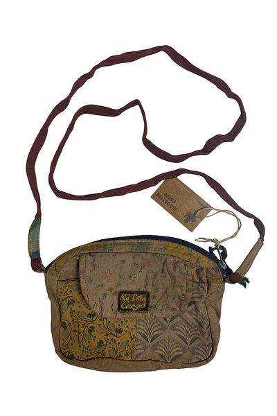 Old Cotton Vintage Shabby Colorful Small Size Long Strap Daily Cross Postman Shoulder Bag 22 cm X 15 cm