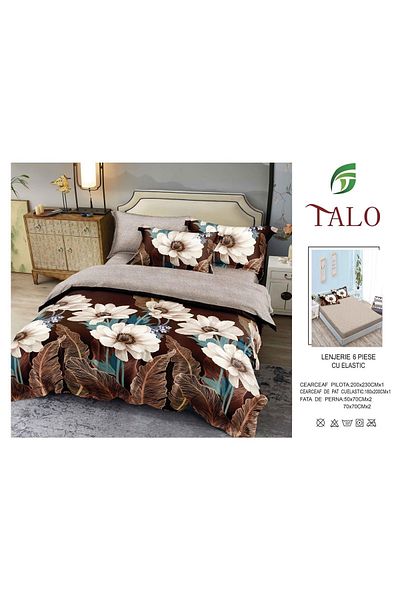 Talo 6-Piece Bed Linen with Fitted Sheet