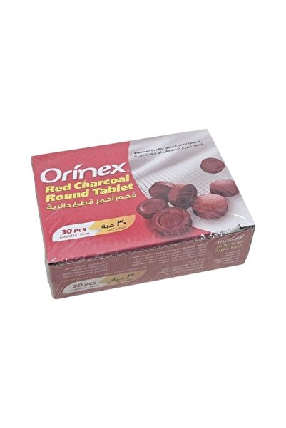 Orinex 30 قطعة من أقراص الفحم الدائرية سريعة الإضاءة عالية الجودة باللون الأحمر مقاس 33 مم