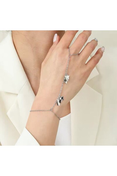 Shiklik MODA Elegant Silver Color Butterfly Chain Women's Shahmeran