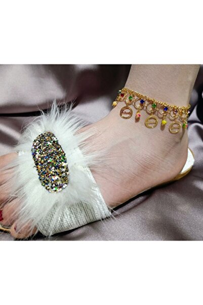 Genel Markalar Şıklığınızı Tamamlayan Taşlı Zincirli Halhal