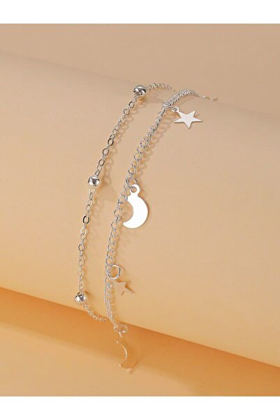 Shiklik MODA Elegant Moon Star Ball Chain Women's Anklet - Complete Your Eleg...