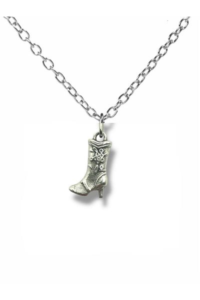Herşey Nota Unisex Necklace with Cowboy Boot Figure – 60 cm Chain, Western Style Accessory