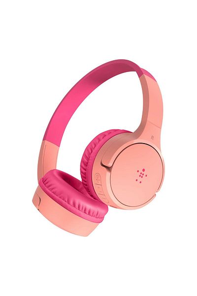 Belkin Kids Wireless On-Ear Headphones AUD002BT Pink Safe Volume-Limited Bluetooth Headphones