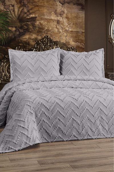 Çeyiz Diyarı Dowry Land Zigoks 3 Piece Double Pique Set Gray