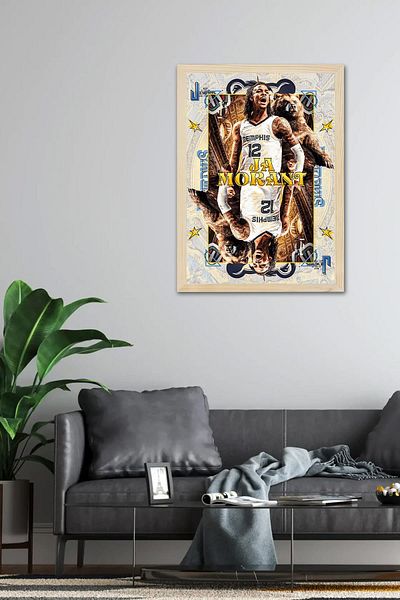 Saturn Pictură înrămată Ja Morant - Poster de baschet NBA
