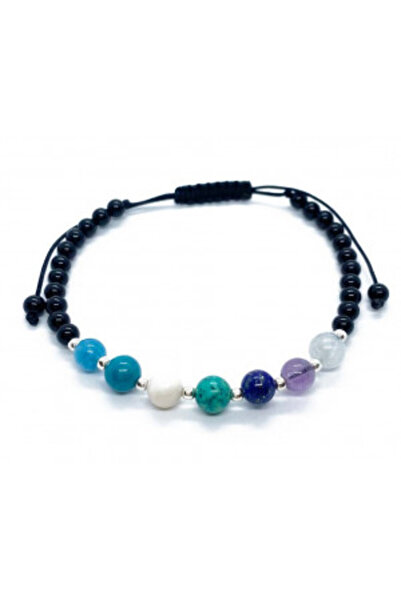 byRetroChique Bratara zodia Varsator cu onix si bilute de argint