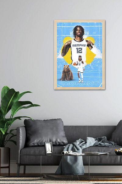 Saturn Pictură cu cadru Ja Morant - Poster NBA Memphis Grizzlies