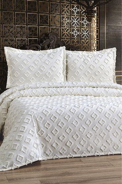Çeyiz Diyarı Dowry Land Karoks 3 Piece Double Pique Set Cream