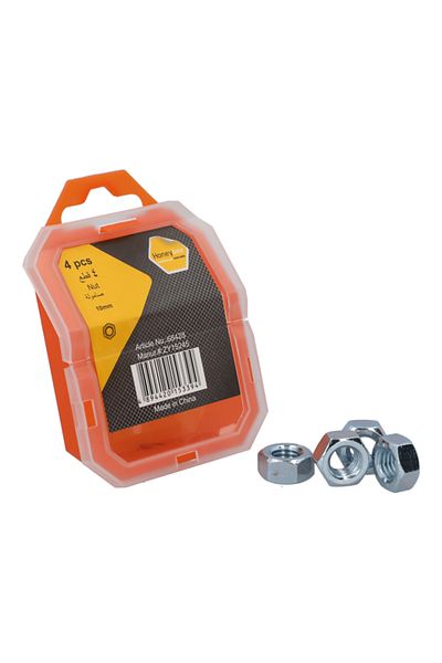 HONEYBEE 4-Piece Rust Resistant Durable Steel Nuts in Storage Box Silver 10mm