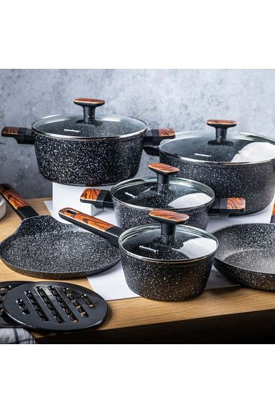 Klausberg Pots and pans set with lids and pans 16/20/24/28/24/24 CM Klausberg KB7831, non-stick, easy to clean