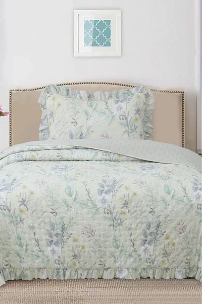 Çeyiz Diyarı Breeze Forest Flowers Single Bedspread 180X240