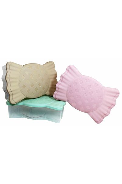 Generica Plastic box in the shape of a bow, random color