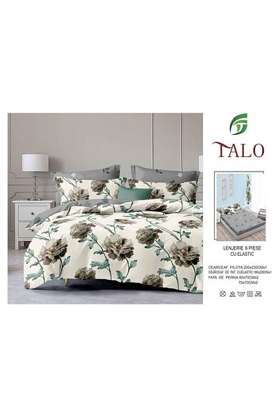 Talo 6-Piece Bed Linen with Fitted Sheet