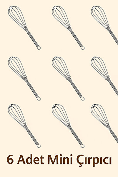 Genel Markalar 6 Adet Çırpıcı Modelli Çay Kaşığı Mini Karıştıcı Çırpma Teli Ç...