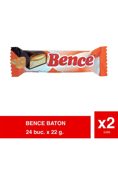 Bence Baton cu Biscuit și Caramel – 2 x 24 x 22g | Gustare Crocantă cu Dulceață Fină