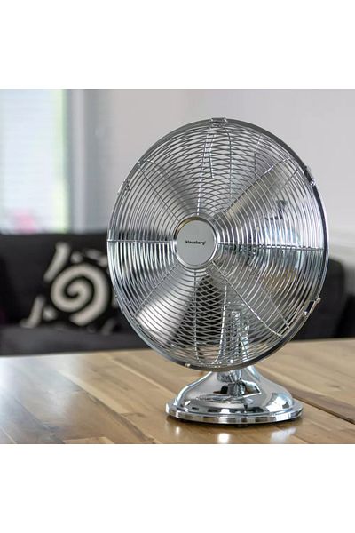 Klausberg Ventilator de birou metalic KB7537, 30 cm, argintiu