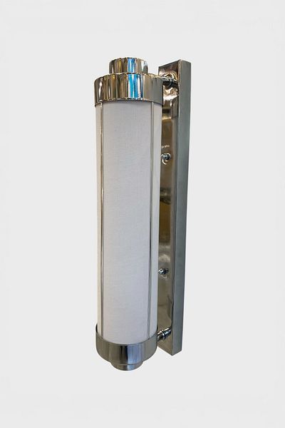 Favori Aydınlatma Modern Chrome Body Cylinder Wall Sconce with White Lampshade