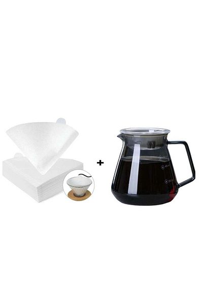 rank Black V60 Coffee Server 02 with White Filter