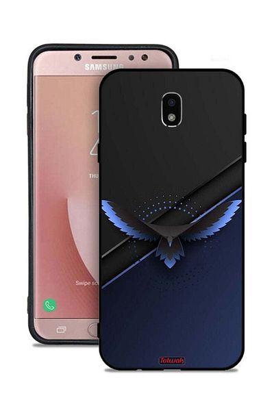 Tolwak غطاء حماية لهاتف Samsung Galaxy J7 Pro بتصميم نسر فني تجريدي رقمي