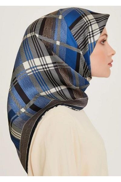 Armine Μεταξωτό φουλάρι 2025 Χειμώνας - 9223-33 Navy Blue Sura