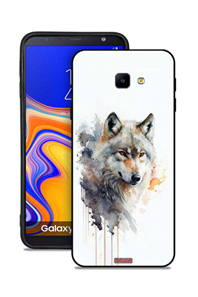 Tolwak غطاء حماية لهاتف Samsung Galaxy J4 Core بتصميم فن تجريدي من الذئب