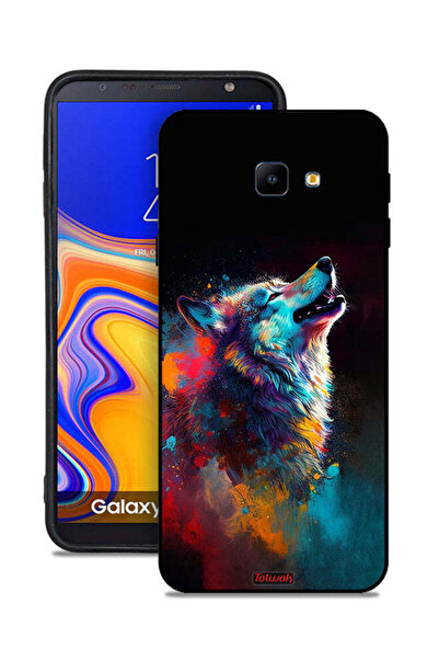 Tolwak غطاء حماية لهاتف Samsung Galaxy J4 Core بتصميم فن الذئب الملون