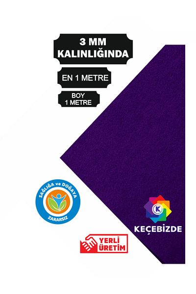 KeçeBizde Purple Thick Felt 3 mm Thickness 1 Meter