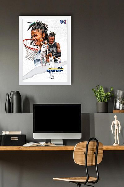 Saturn Pictură cu cadru Ja Morant - Poster NBA Memphis Grizzlies