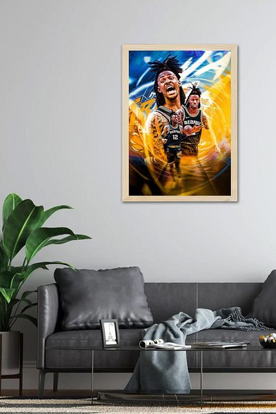 Saturn Pictură cu cadru Ja Morant - Poster NBA Memphis Grizzlies