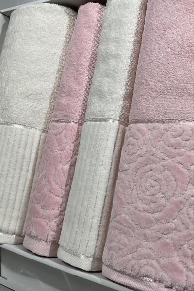 Çeyiz Diyarı Sevgi Bath Set 4 Pieces Cream - Powder