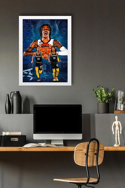 Saturn Pictură înrămată Ja Morant - Poster de baschet NBA