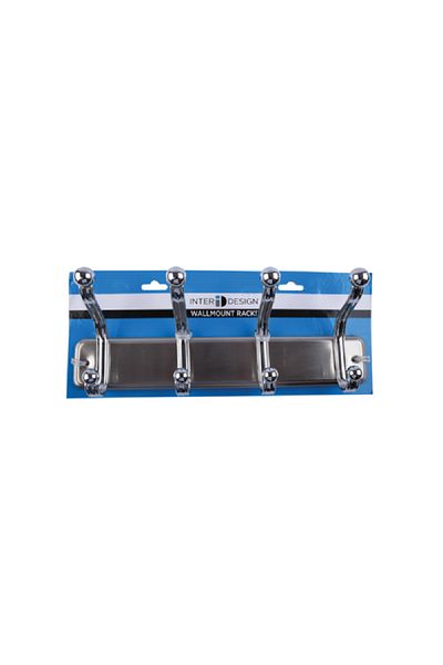 Interdesign York Lyra Durable Wall Mount Storage Hook Rack Chrome