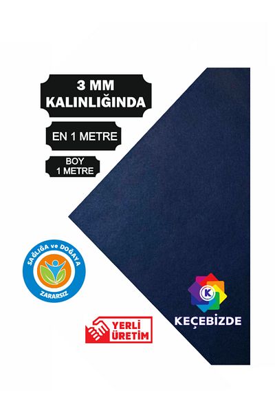 KeçeBizde Dark Blue Thick Felt 3 mm Thickness 1 Meter
