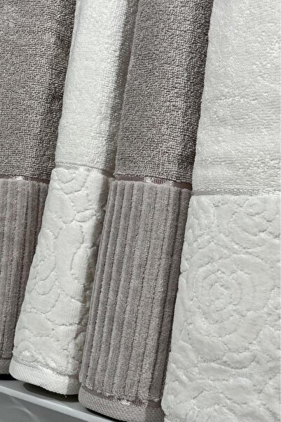 Çeyiz Diyarı Sevgi Turkish Bath Set 4 Pieces Cream - Beige