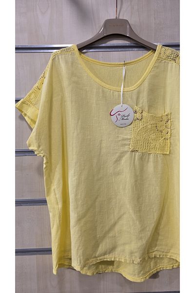 Park Moda Bluză italiană din dantelă cu o singură buzunar