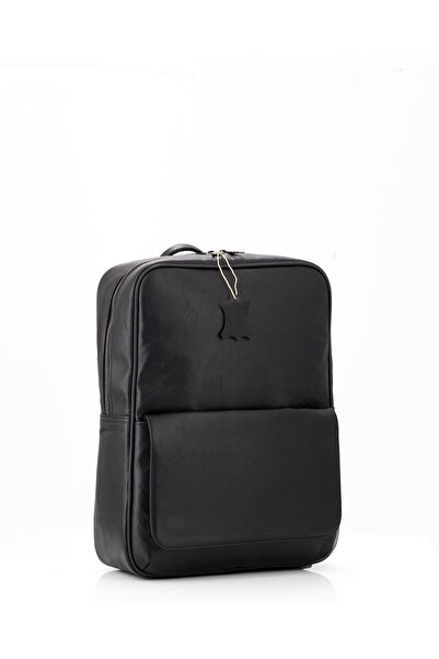 duarte deri Duarte Unisex Hakiki Deri Siyah Sırt Çantası