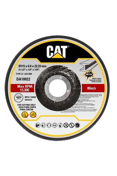 Caterpillar CAT DA10022 Abrasive Depressed Metal Grinding Wheel Ø115 4.5" x 6mm 5pcs