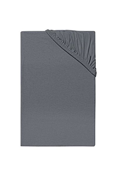 MERTİM Combed Cotton Single Fitted Sheet Dark Gray 120 X 200